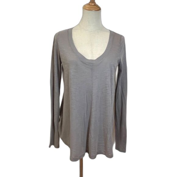 Vince Grey Long Sleeved T-Shirt Scoop Neck XXS A-Line - Picture 1 of 6